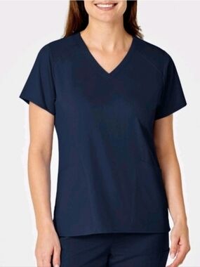 🆕️ WonderWink Pro V-Neck Scrub Top 6319 in Navy Blue